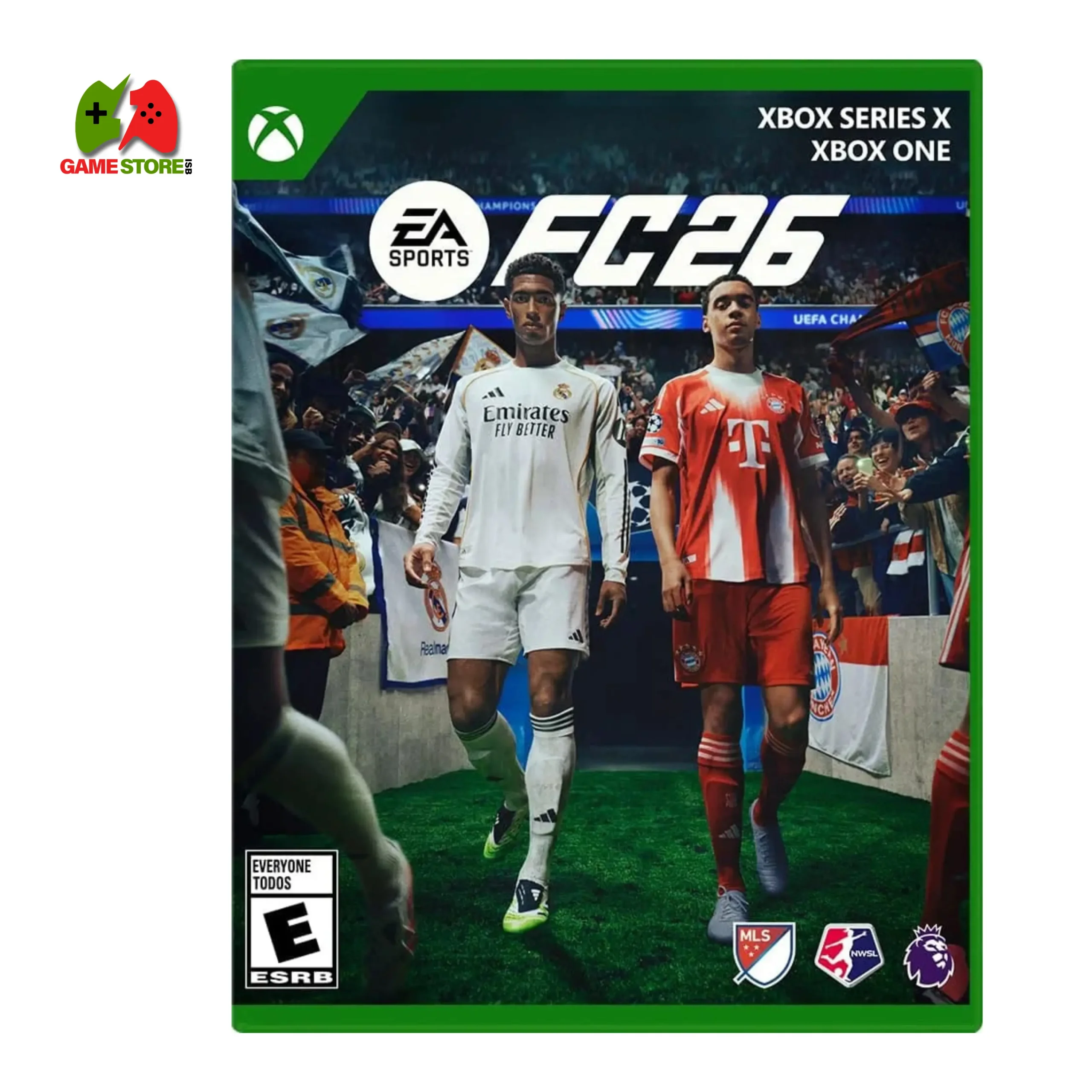 EA Sports FC™26 -Xbox Series X | Xbox One EA Sports FC 26 Xbox Series X and Coverage offer official brand image and soccer star participation.