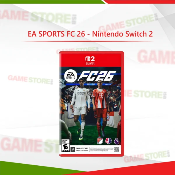 EA SPORTS FC 26 gameplay on Nintendo Switch showing football match in stadium