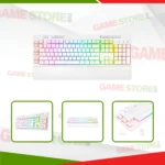 Redragon K512W SHIVA RGB white keyboard gaming desk setup