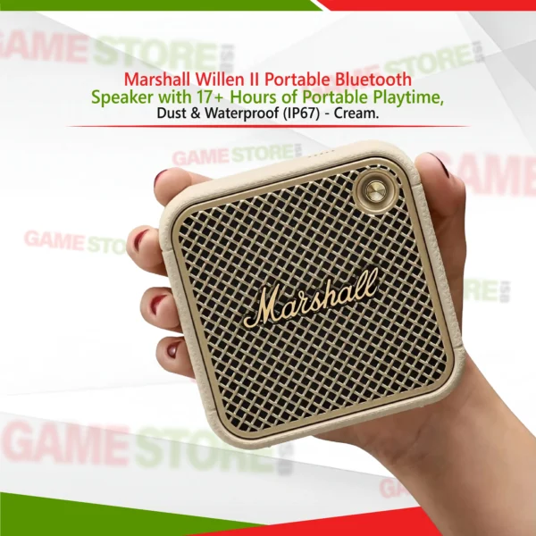 Marshall Willen II portable Bluetooth speaker cream with 17+ hours playtime IP67 waterproof