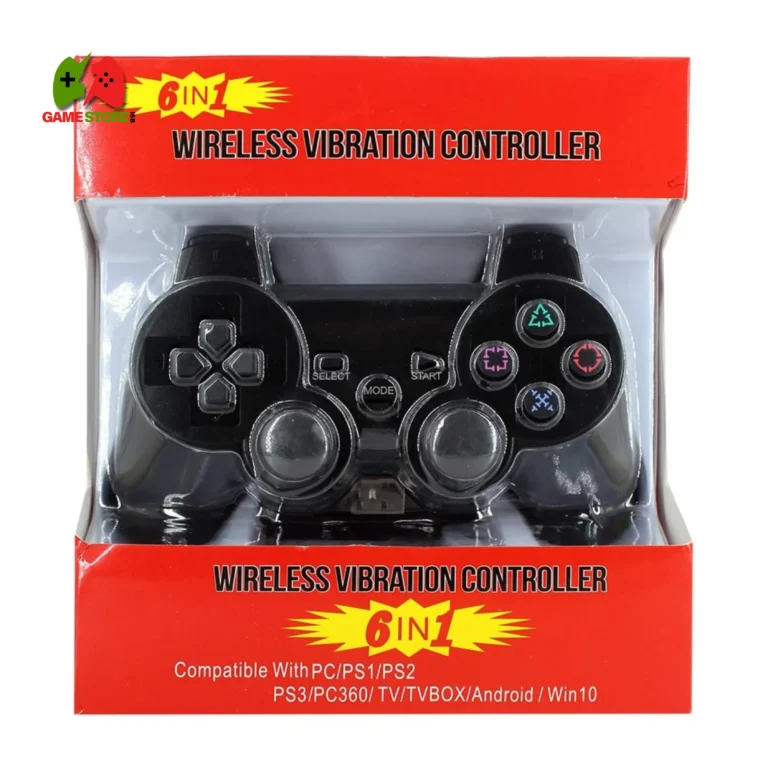 6 in 1 Wireless Game Controller for PC, PS2, PS3 - 2.4GHz gaming joystick with ergonomic design and quick response buttons.