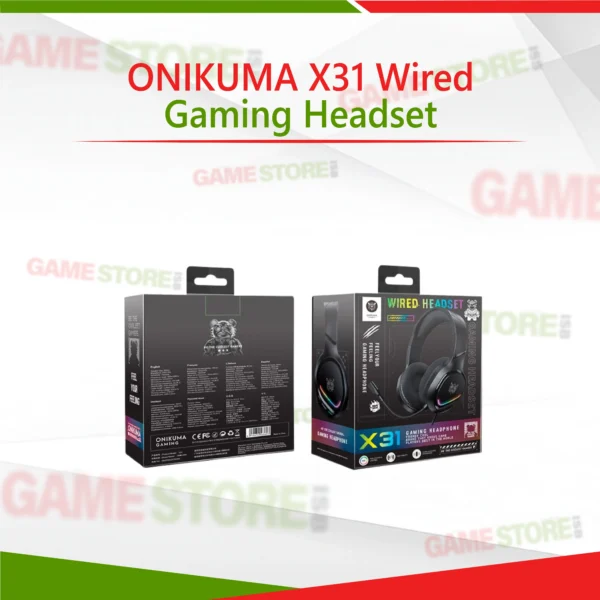 ONIKUMA X31 Wired Gaming Headset with RGB lighting and over-ear design
