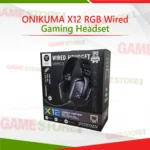 ONIKUMA X12 RGB Wired Gaming Headset front view with RGB lighting