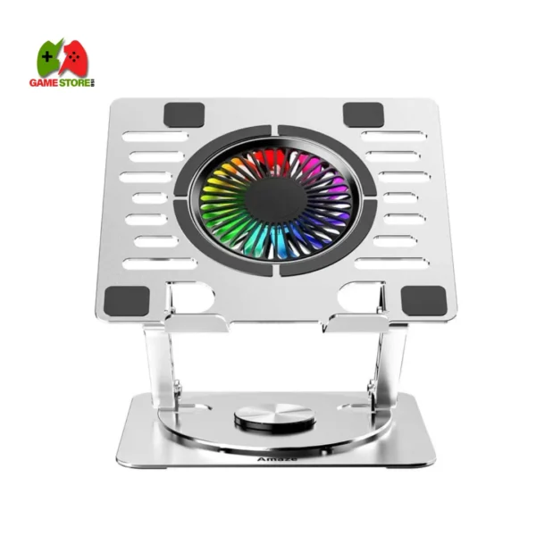 Aluminum RGB laptop cooling stand A525 front angle