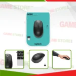 Logitech M190 wireless mouse side view ergonomic full size