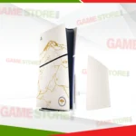 Top angle shot of the PlayStation®5 Ghost of Yōtei Gold Limited Edition console