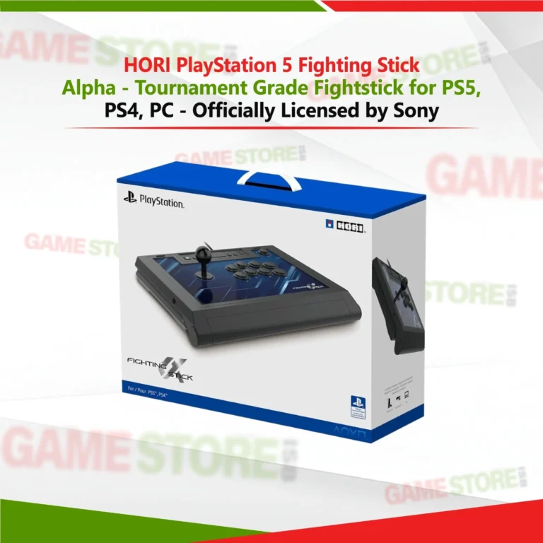 HORI PS5 Fighting Stick Alpha front view for PS5 and PS4