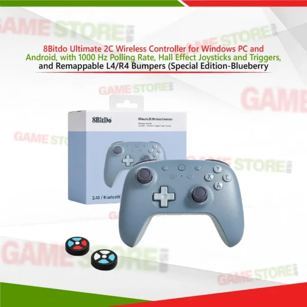 8BitDo Ultimate 2C Wireless Controller Blueberry 1000Hz Hall Effect Joysticks